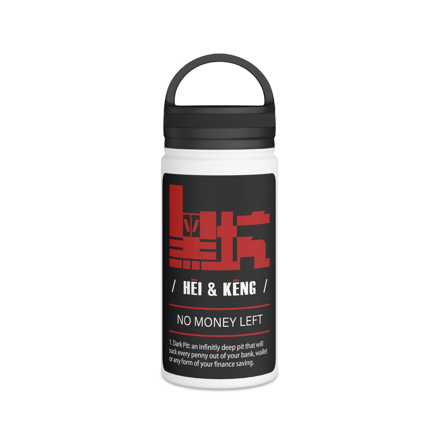 HK (HeiKeng) Stainless Steel Water Bottle, Handle Lid