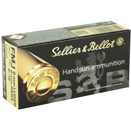 Sellier & Bellot 9mm Luger Ammo 115 Grain Full Metal Jacket