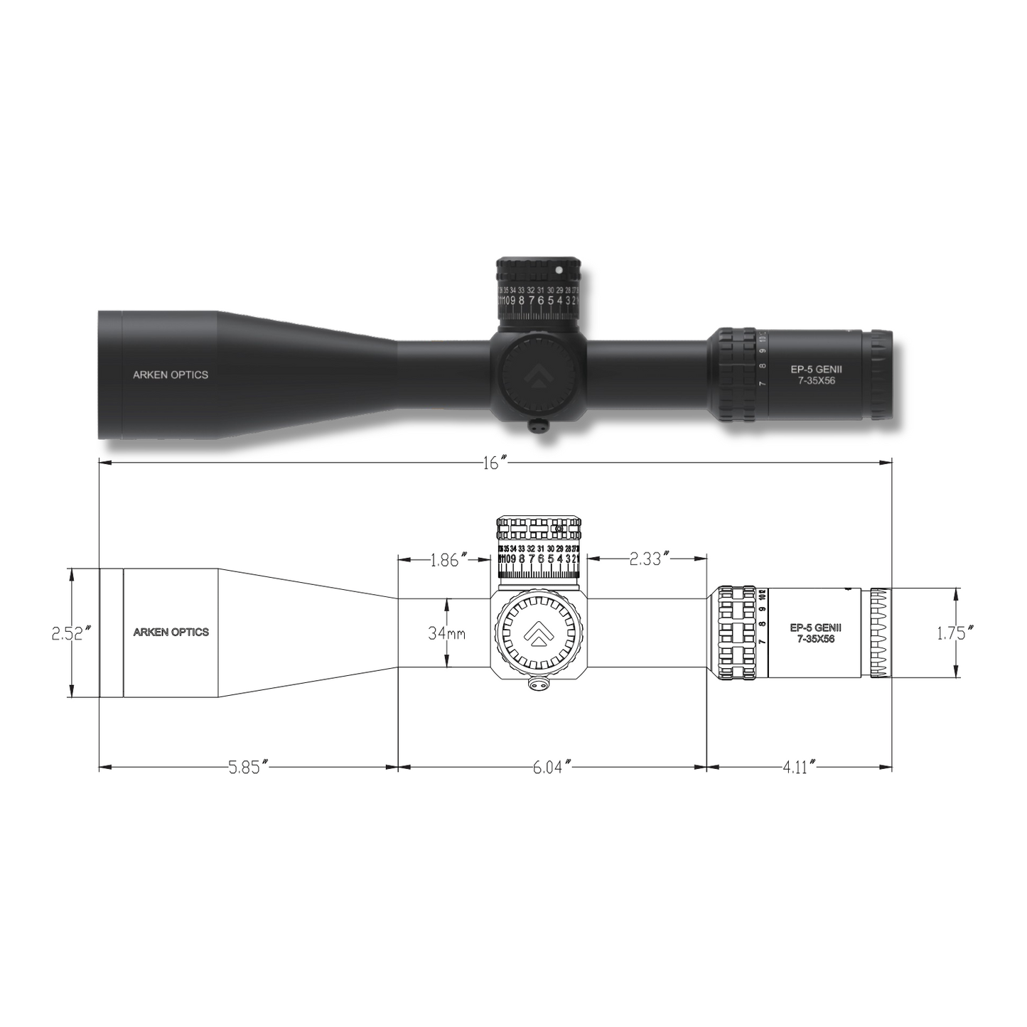 EP-5 7-35X56 Gen 2 FFP Illuminated VPR - Zero Stop - 34mm Tube