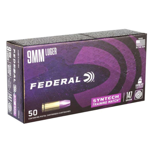 Federal Syntech 9mm Luger Ammunition 147 Grain Total Synthetic Jacket