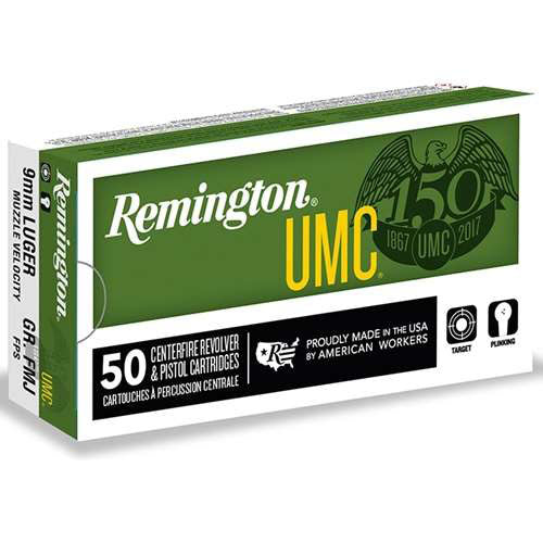 Remington UMC 9mm Luger Ammunition 124 Grain Full Metal Jacket